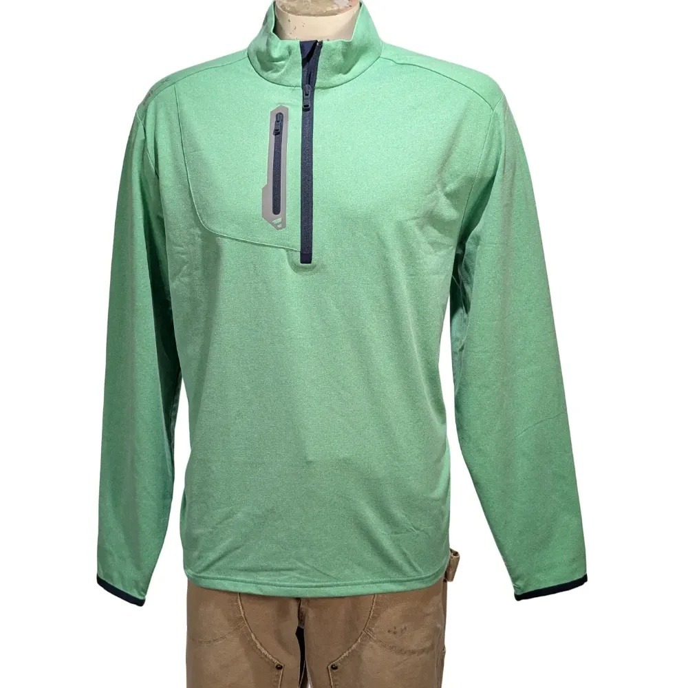 RLX Ralph Lauren Men's Green Heathered Quarter Zip Pullover Sz XL NWT $148